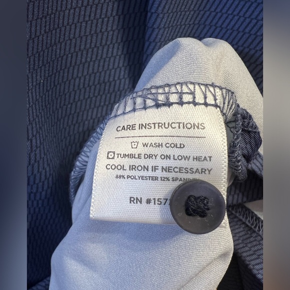 Mizzen+Main Men’s Versa Golf Polo - XXL Classic Fit Navy Texture Print Contrast - Picture 5 of 5